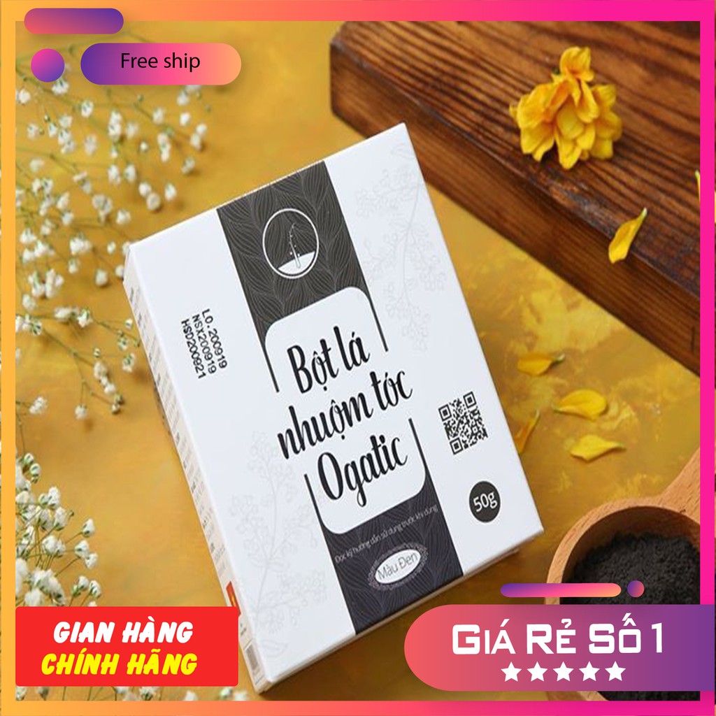 Bột Lá Nhuộm Tóc Ogatic Màu Đen