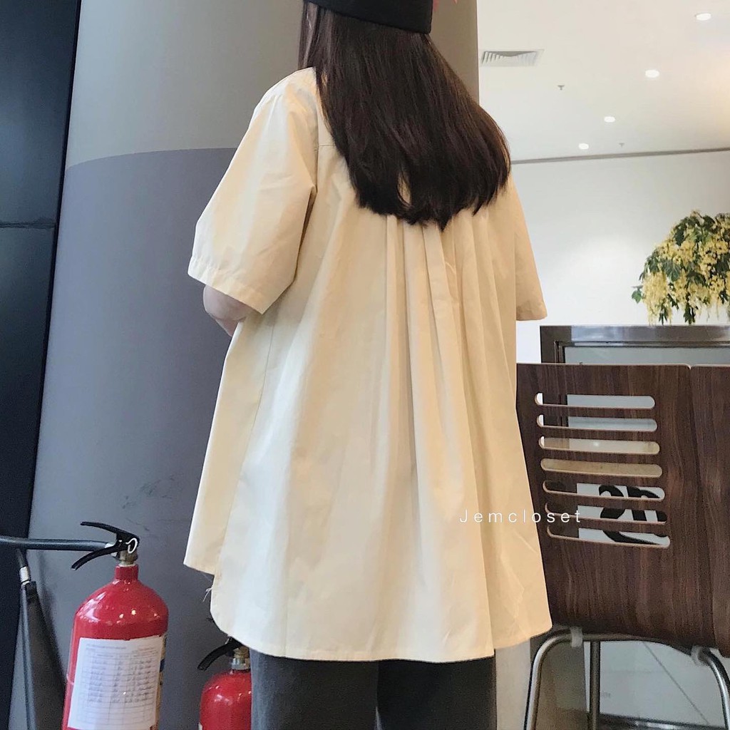 Áo Sơ Mi Nữ Tay Ngắn Form Rộng Với Thiết Kế Phong Cách Hàn Quốc Basic UA - 1731 ( Jem Closet )