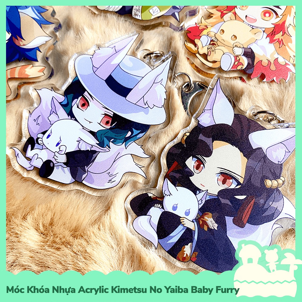 [Sẵn VN - NowShip] Móc Khóa Keychain Acrylic Nhựa Trong Anime Manga Kimetsu No Yaiba Demon Slayer Baby Furry