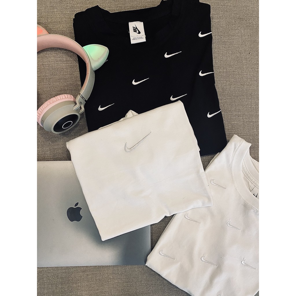 Áo thun NlKE trắng swoosh trắng