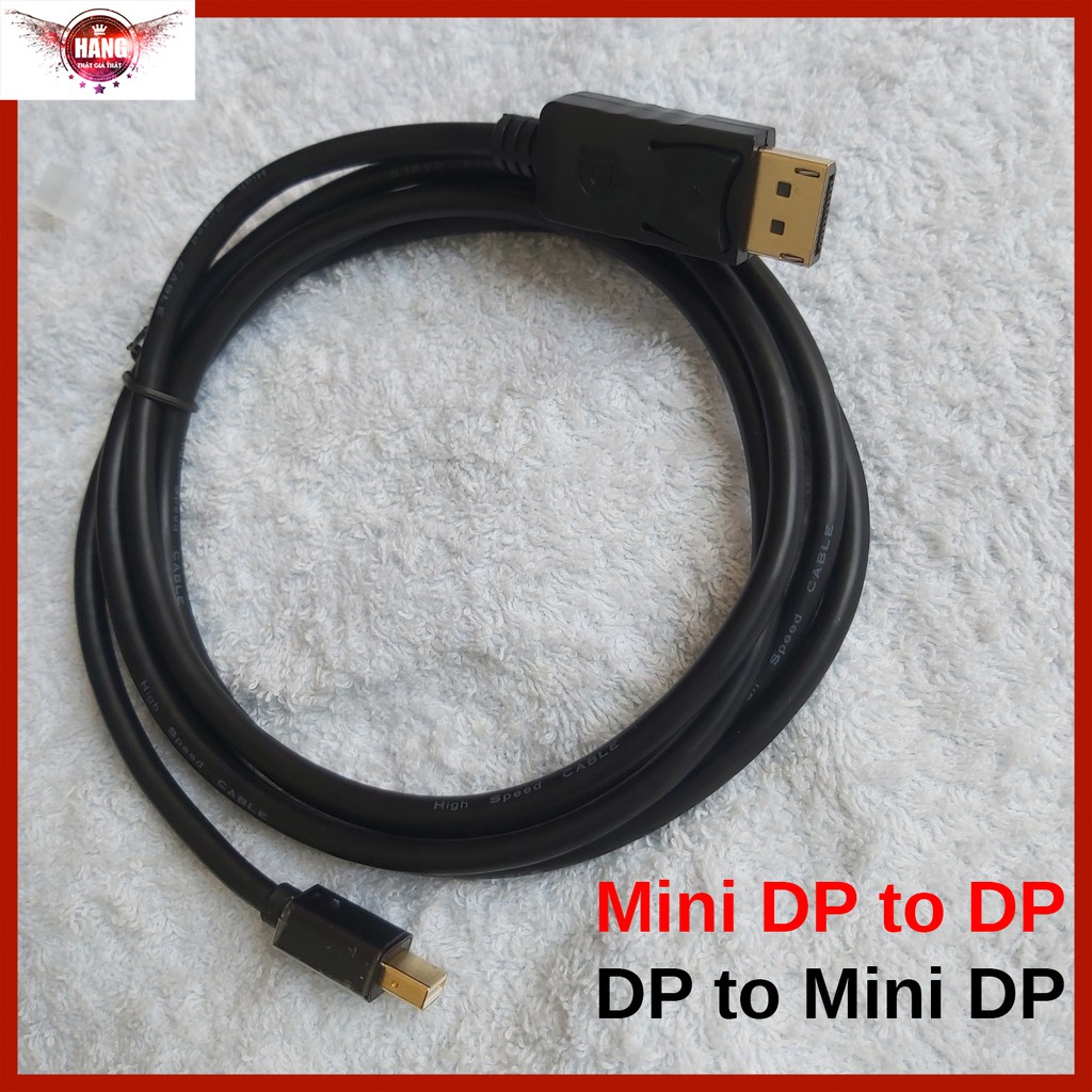 Cáp chuyển Mini Displayport sang Displayport, DP to Mini DP dài 1m8 thumbnail