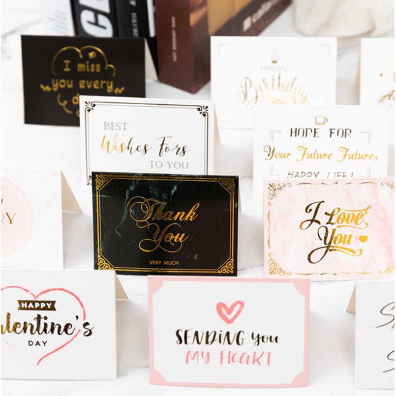 Set 5 Tấm Thiệp Chúc Mừng Sinh Nhật Màu Đồng