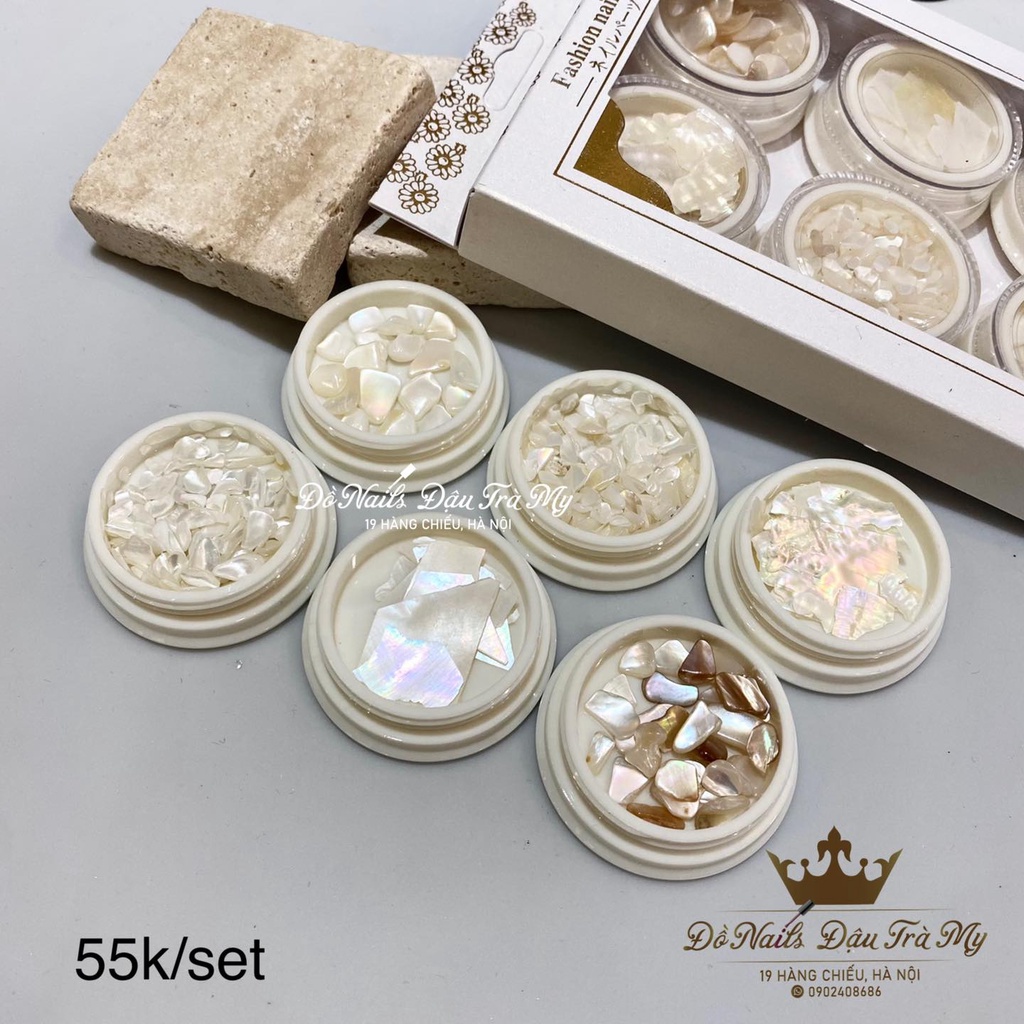 Phụ kiện nail - SET XÀ CỪ TRẮNG MIX 6 LOẠI