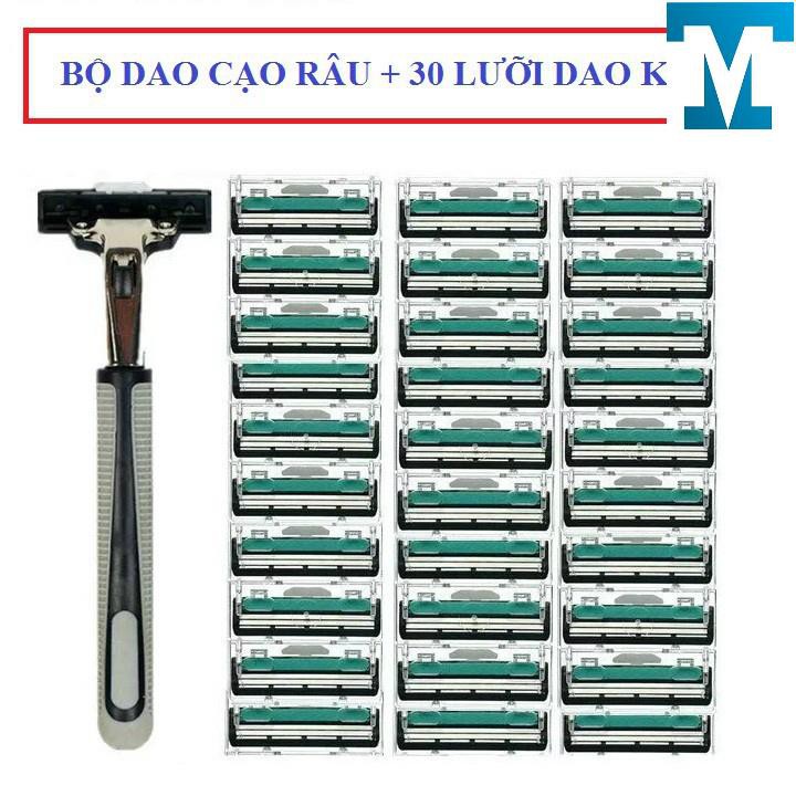 COMBO DAO CẠO RÂU TẶNG KÈM 30 LƯỠI DAO KÉP + TUYP KEM CẠO RÂU