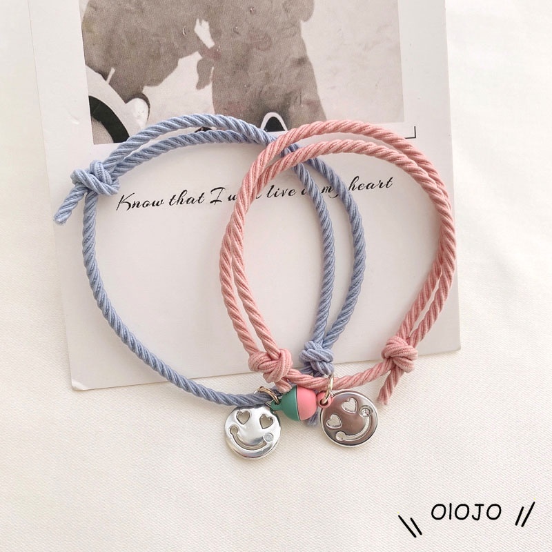 Set 2 Vòng Tay Nam Châm Mặt Cười Dễ Thương