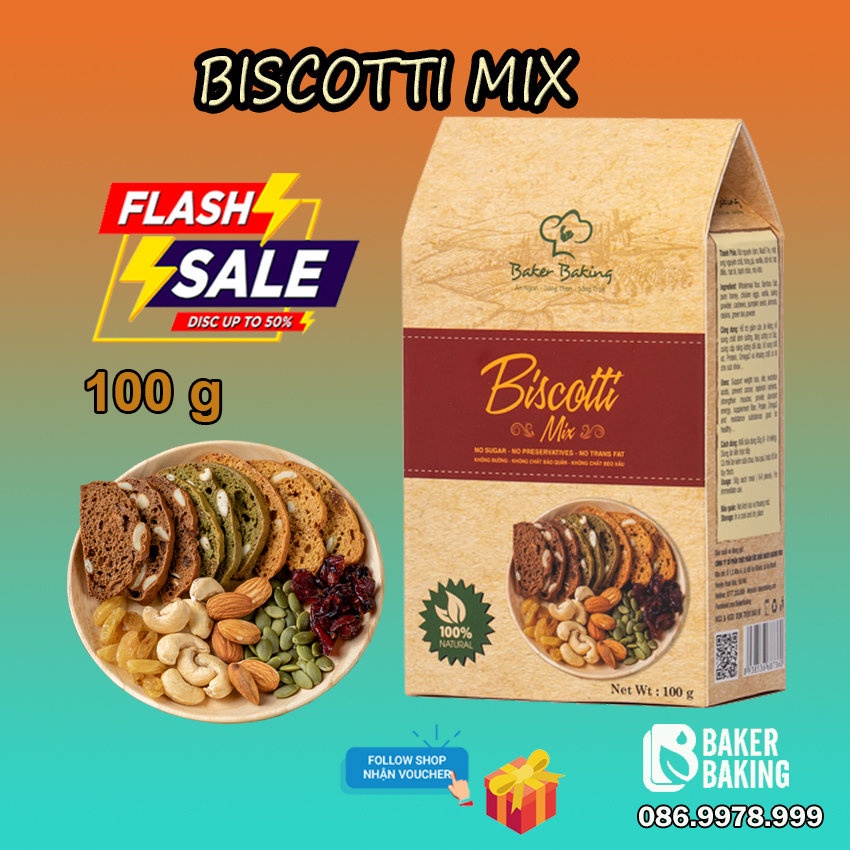 Bánh Biscotti❤️ĂN NGON DÁNG THON❤️Bánh giảm cân không đường, thích hợp cho người đang trong chế độ ăn kiêng, hộp 100g | BigBuy360 - bigbuy360.vn