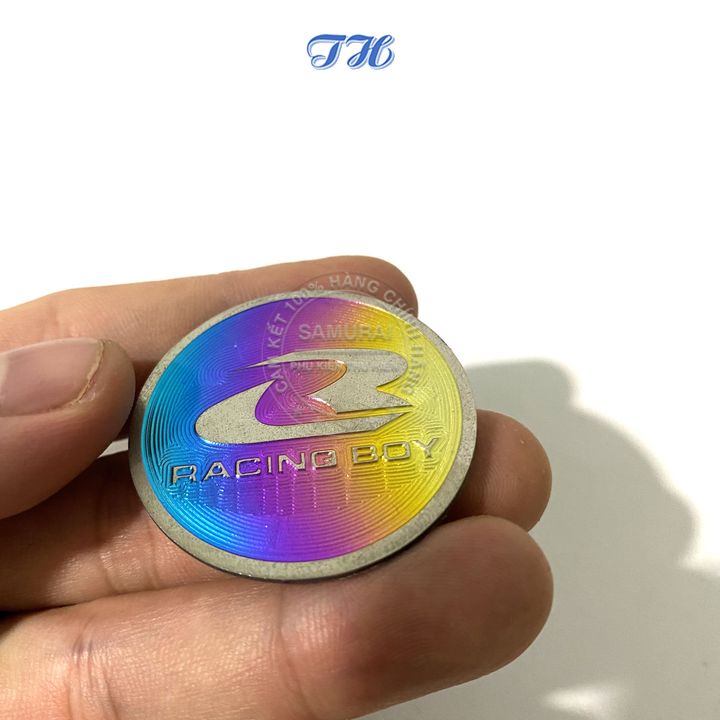 Tem titanium logo RCB dán xe máy 4cm, logo Racing Boy dán cho nhiều dòng xe máy