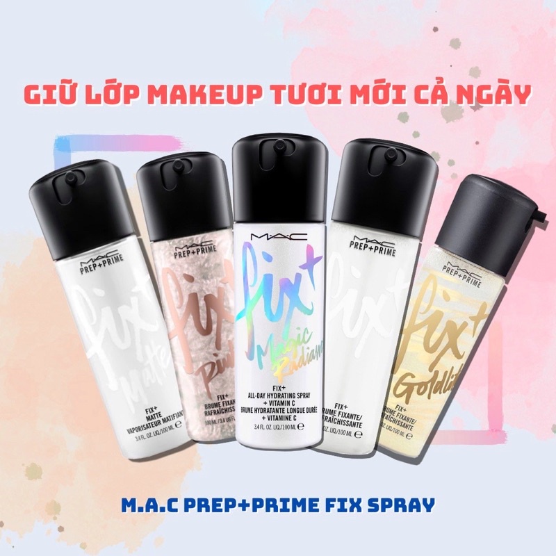 Nước xịt khoáng hoàn tất trang điểm MAC Fix+ Pinklite 100ml