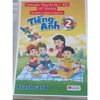Flashcard Thẻ Tiếng Anh lớp 2 mới nhất BGD-71 thẻ hai mặt ép plastics bền đẹp