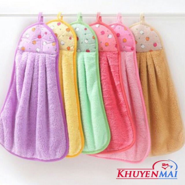 KHĂN LAU TAY NHÀ BẾP, PHÒNG TẮM CÓ MÓC TREO TIỆN DỤNG