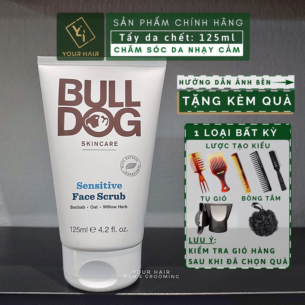 Kem tẩy da chết cho da nhạy cảm Bulldog Sensitive Face Scrub - 125ml