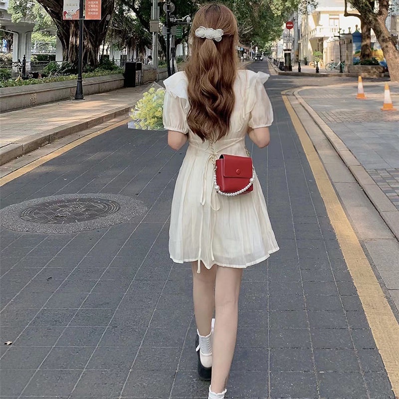 Đầm Công Chúa Mini Tay Ngắn Vải Voan Thời Trang Mùa Hè