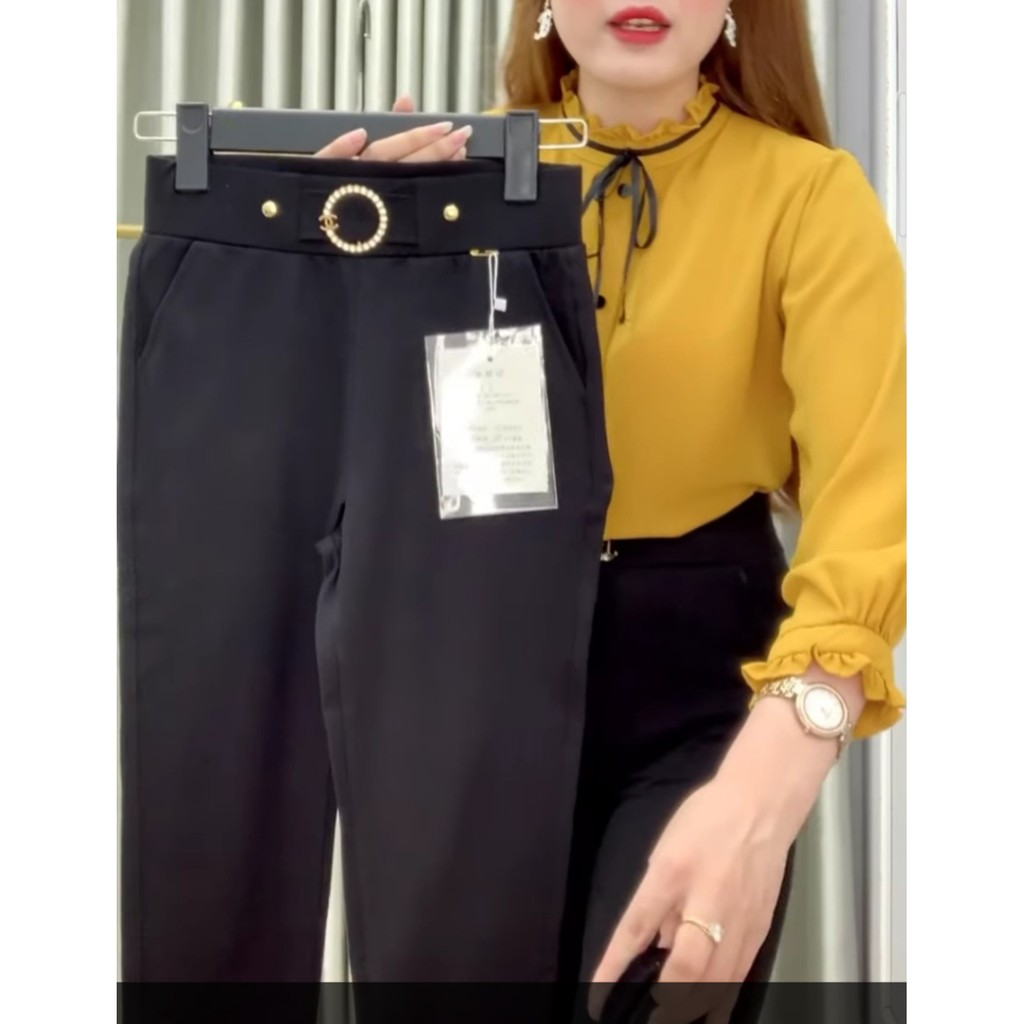 Quần legging nữ ⚡ RẺ VÔ ĐỊCH ⚡ Quần cạp cao đính đá hoa cúc, co dãn 4 chiều, hot trend 2021 | BigBuy360 - bigbuy360.vn