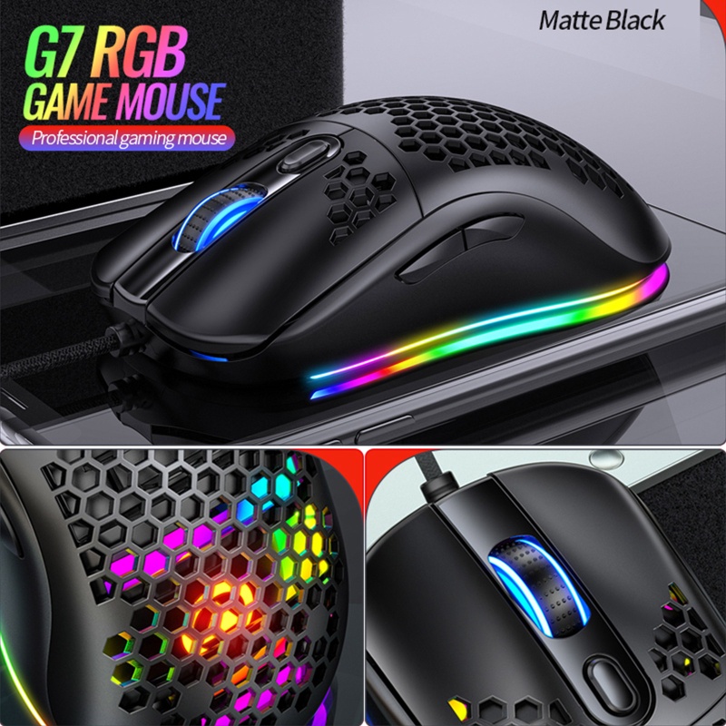 Chuột Dây Linh Hoạt Chơi Game 6 Cấp 7200 DPI 7 Nút