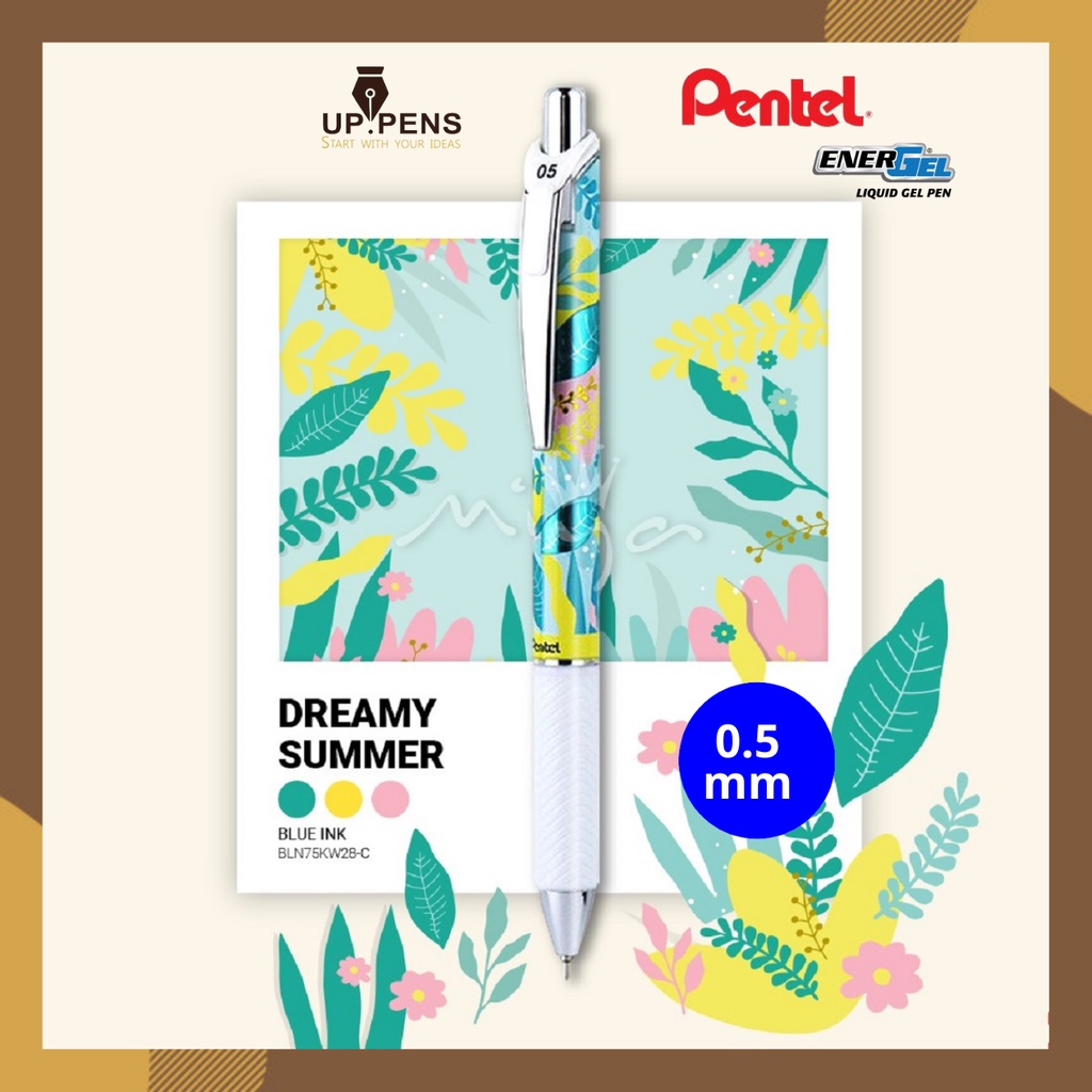 Bút gel Pentel Energel Roller BLN75KW - Kawaii Dreamy Summer - Needle tip 0.5mm - Màu xanh dương (Blue)