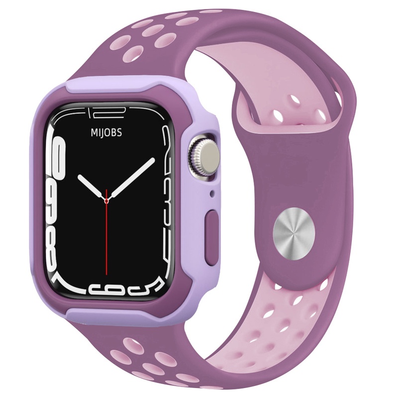 Ốp Kính Cường Lực Viền PC Bảo Vệ Màn Hình Đồng Hồ Thông Minh Apple watch 45mm 41mm 44mm 40mm series 7 4 5 6 SE