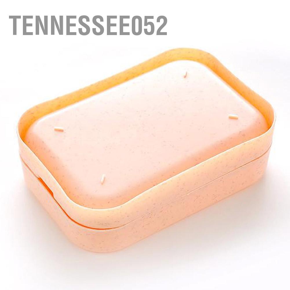 Tennessee052 Plastic Household Bathroom Double-layers Soap Dish Holder Storage Container Draining Box