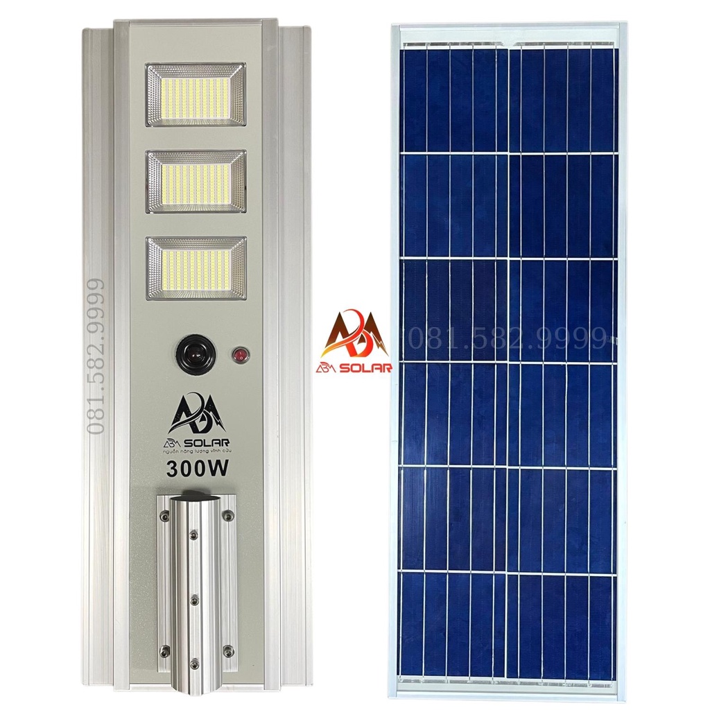 [300W] Đèn Năng Lượng Mặt Trời, Đèn Đường, Sân Vườn, Nhốm Đúc Nguyên Khối Cao Cấp, Chống Nước- ABM SOLAR