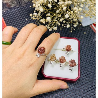 NHẪN HỒ LY THẠCH_ANH TÓC NÂU ĐỎ BẠC TA