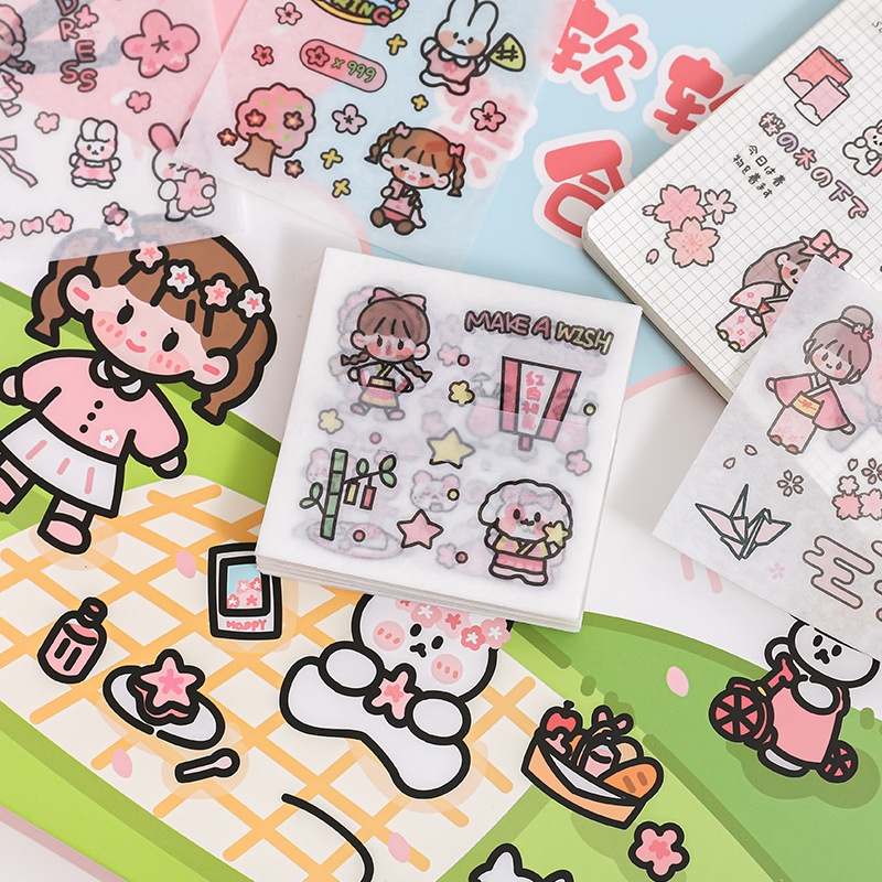 1 tấm sticker random hình cô bé dễ thương || Nhà Kawaii