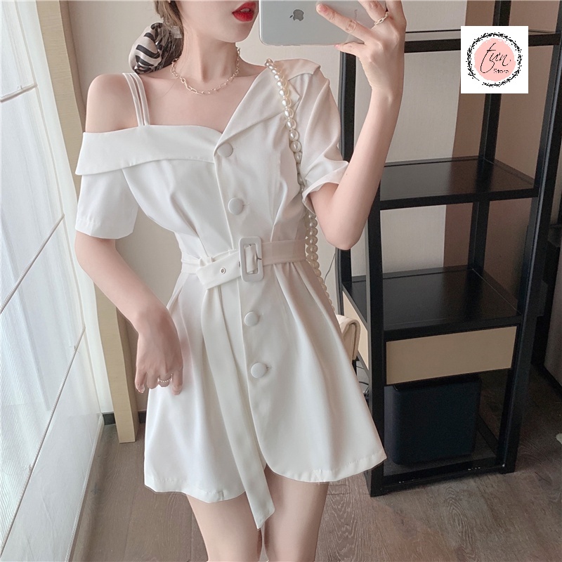 Váy dự tiệc nữ trễ vai xinh xắn mùa hè mới 2021