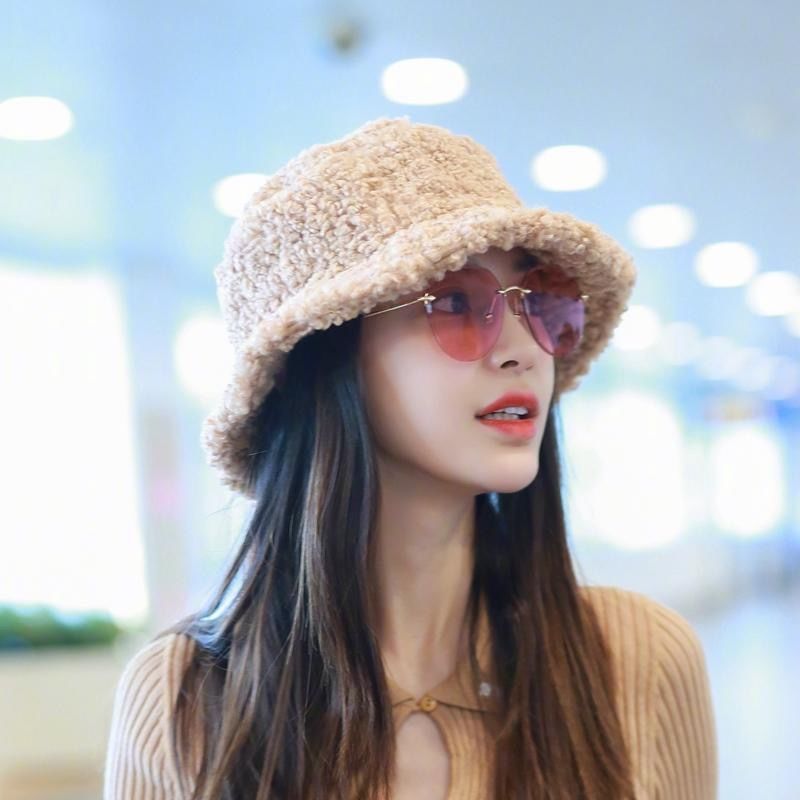 Mũ Bucket Len Lông Cừu Màu Sắc Trơn Thêu Chữ Thời Trang Thu Đông Dành Cho Cặp Đôi