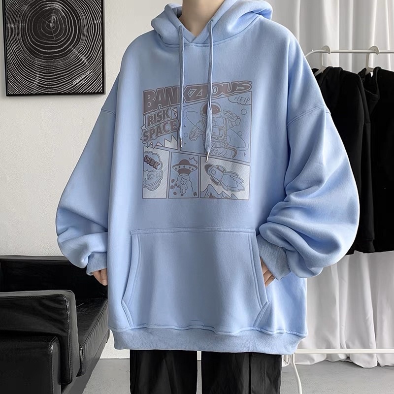Áo Hoodie Nỉ Bông Chui Đầu Tay Dài Hoạ Tiết BANIKZIOUS