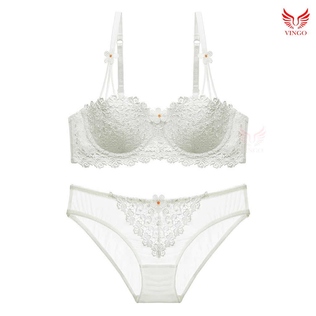 Bộ lót điểm ren hoa có gọng đệm vừa từ Vingo | BigBuy360 - bigbuy360.vn