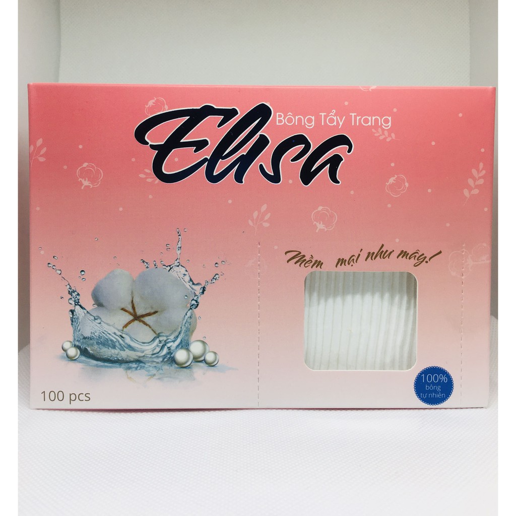 [Hộp 100 Miếng] Bông Tẩy Trang ELISA Bảo Thạch