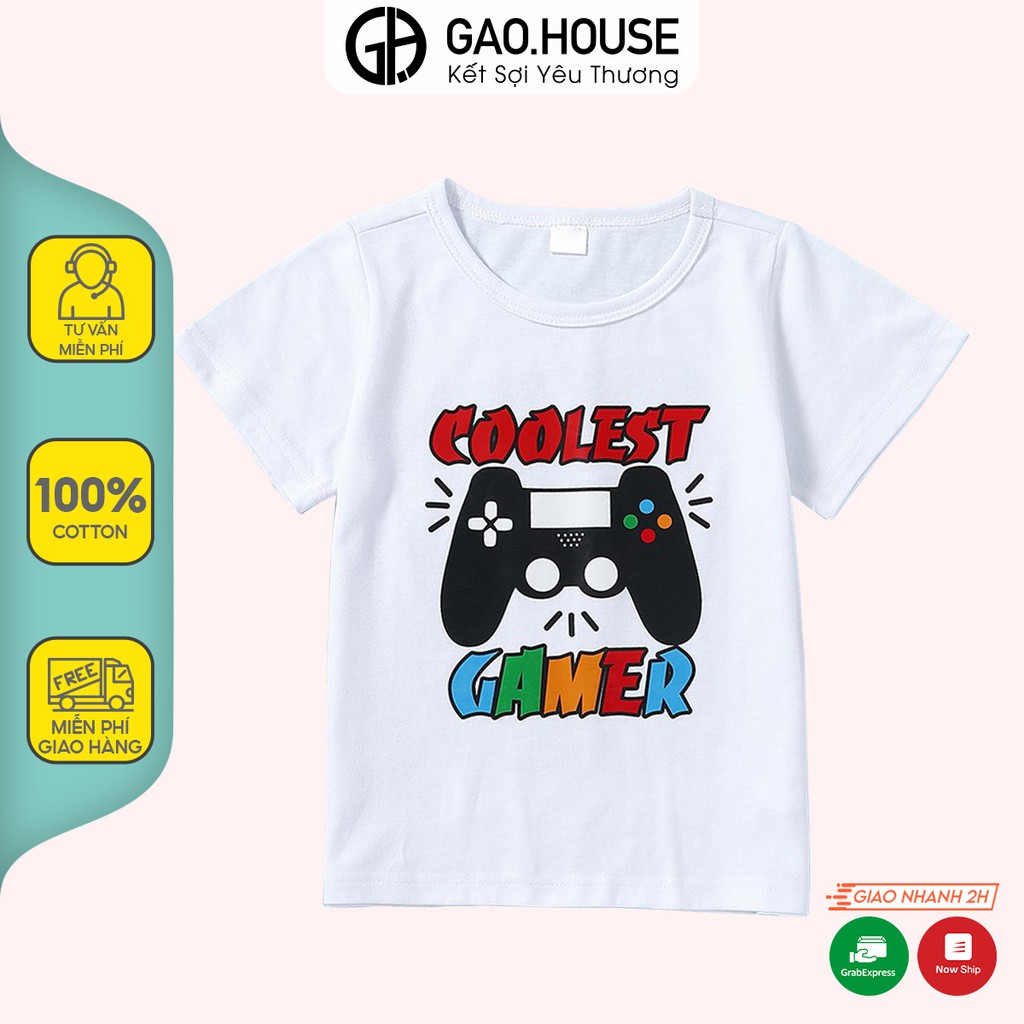 Áo thun trẻ em Gạo House cotton 4 chiều cổ tròn cộc tay Coolest Gamer(T18)