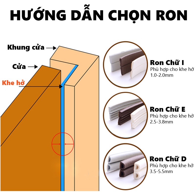 Ron dán khung cửa bằng cao su EPDM ⭐ Ron chữ D KINGRON chống bụi, chống côn trùng, cách âm