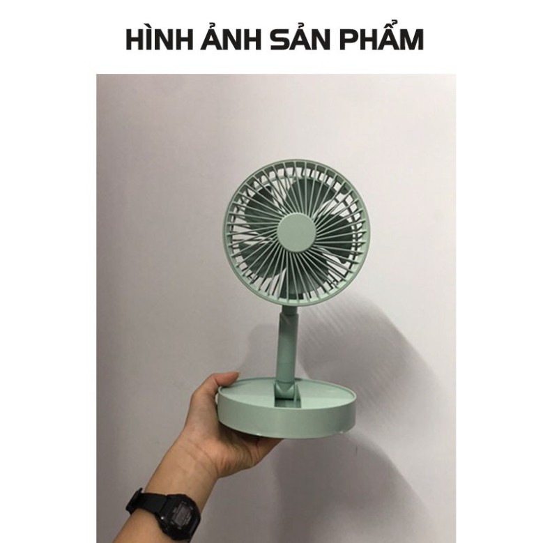 Quạt để bàn tích điện 3 mức độ gió sạc USB tiện lợi, quạt mini xoay 180 độ nhiều màu mã 395