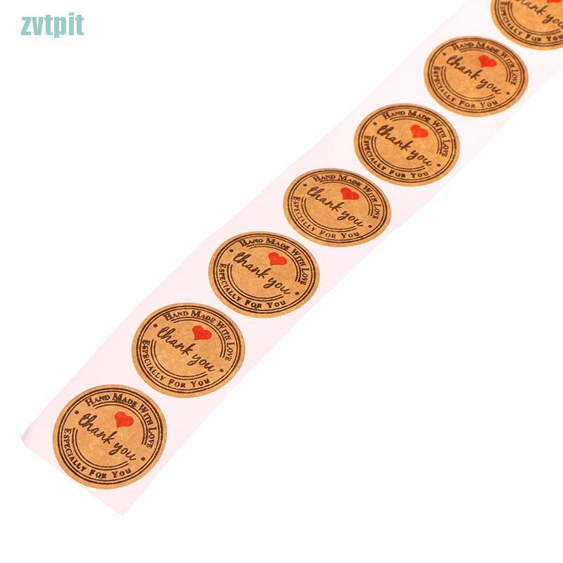 [ZVT] 500 thank you stickers mini diy craft red heart round gift lable wedding favours  PT