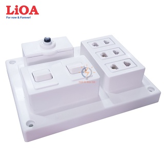 Bảng điện nổi, táp lô điện, 15a, 3 ổ cắm, 2 công tắc, lioa, b-cb15a2c