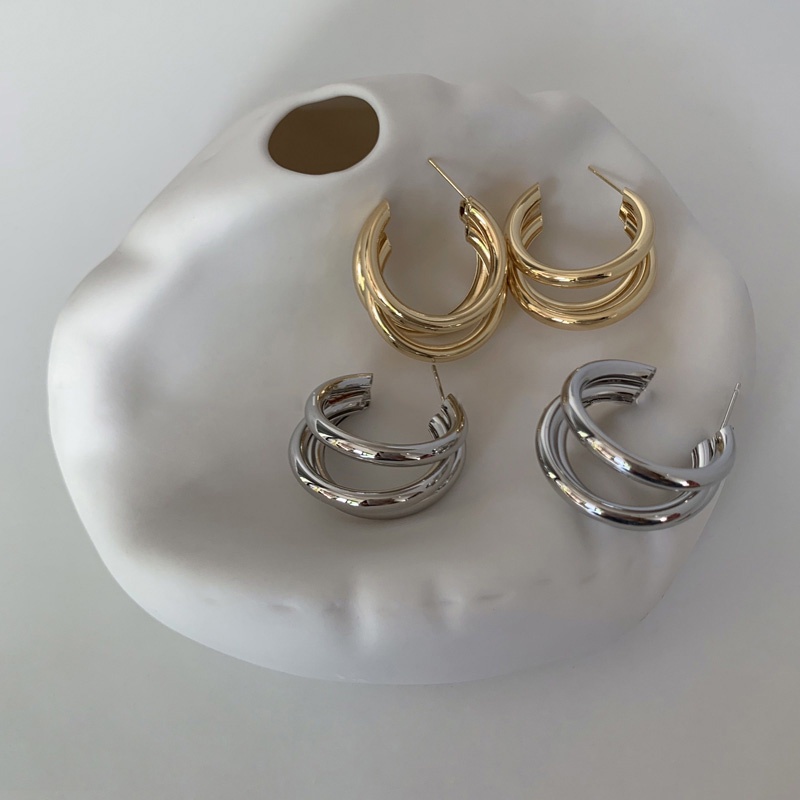 Bông Tai Nhiều Lớp Phong Cách hip-hop Sang Trọng Hợp Xu Hướng