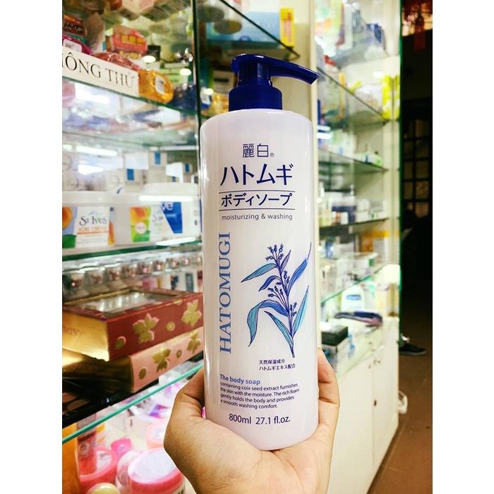 [Auth] Sữa tắm Hatomugi trắng da chiết xuất ý dĩ 800 ml.