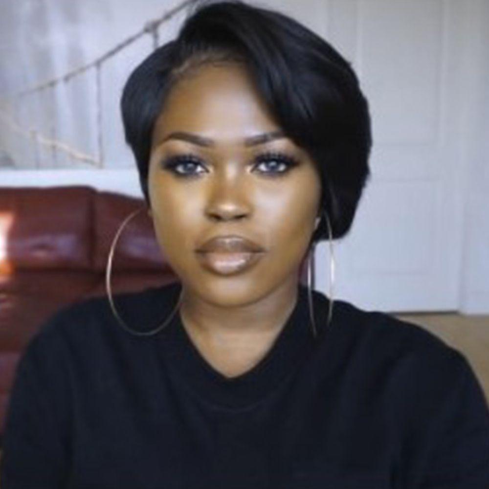 EXPEN Bộ Tóc Giả Bob Ngắn Thẳng Màu Đen Thời Trang Cho Nữ