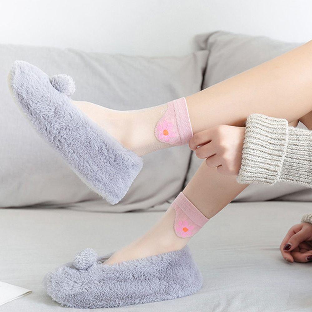 Vớ Cổ Vừa Trong Suốt Thoáng Khí In Họa Tiết Hoa Hoạt Hình Thời Trang Mùa Hè Cho Nữ VANES1