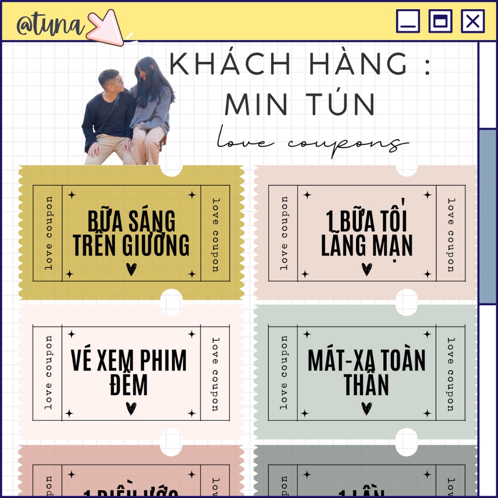 Love Coupon Quà Tặng Bạn Trai Quà Tặng Bạn Gái Trò Chơi Tình Yêu In Theo Yêu Cầu