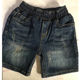 Quần đùi quần sooc jean bé trai bé gái chất jean mềm lưng thun cho bé từ 8kg - 20kg