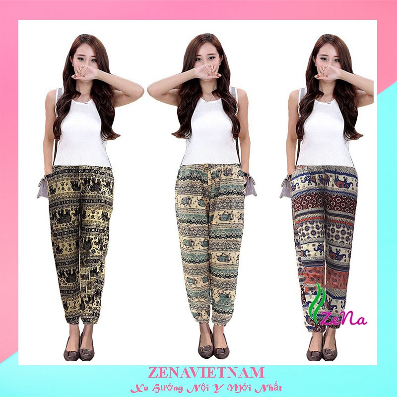 Quần Lanh Thổ Cẩm Bom Dài ZE081