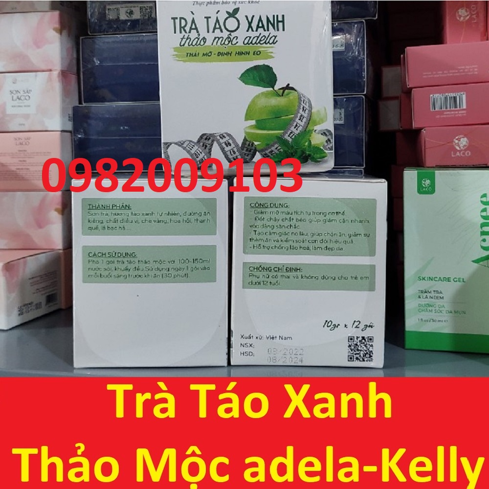 TRÀ TÁO XANH thảo mộc adela Kelly detox hộp 12 gói hỗ trợ giảm cân nhanh,an toàn,thải mỡ,định hình eo [Chính hãng 2022]