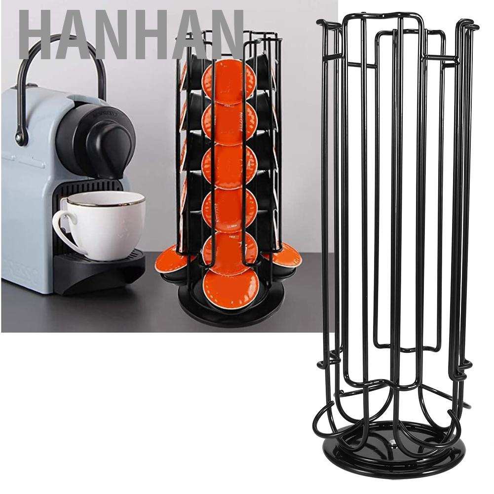 HANHAN Rotating Capsule Stand Coffee Pods Storage Shelf Rack Hol