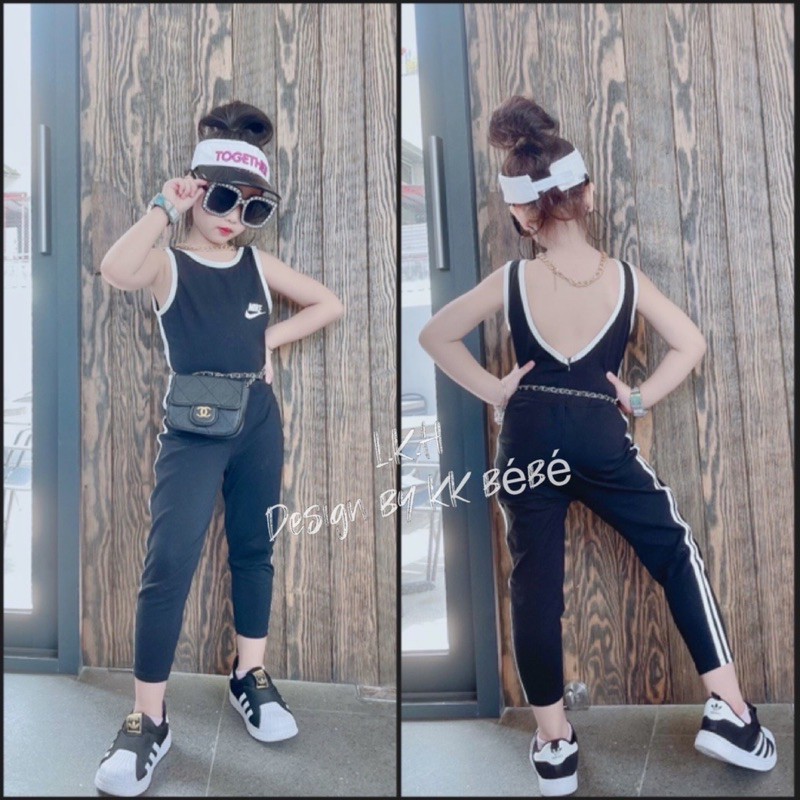 Bộ jumsuit thể thao adidas cho bé gái