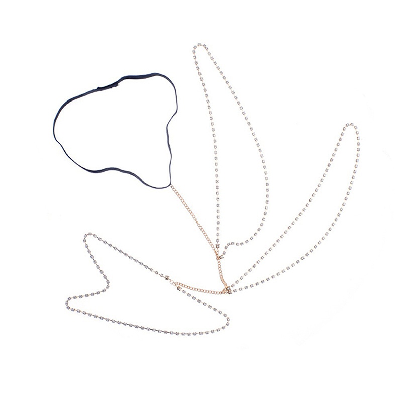 Dây chuỗi đeo đùi đính đá quý nhân tạo trang trí cơ thể cho nữ