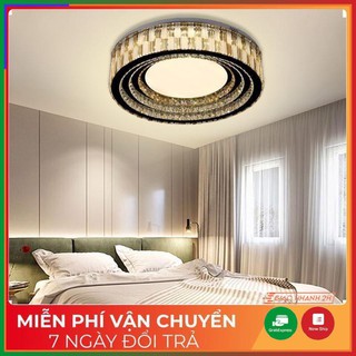 Đèn ốp trần-đèn mâm pha lê tròn cao cấp-đèn trang trí phòng khách-tặng kèm điều khiển từ xa-bảo hành 24 tháng