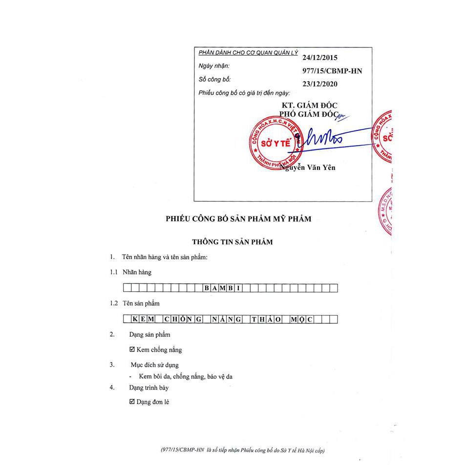 Kem chống nắng thảo mộc Bambi | BigBuy360 - bigbuy360.vn