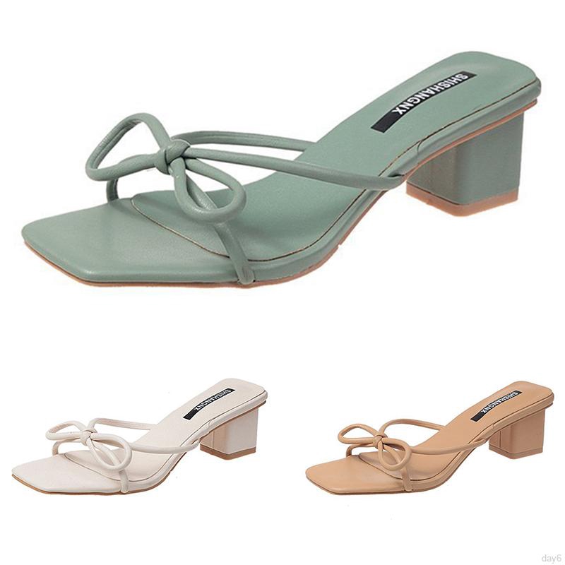 Dép Quai Ngang Đính Nơ Thời Trang Hàn Cho Nữ