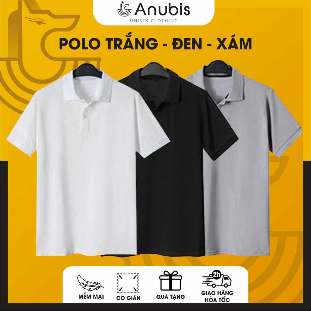 Áo Thun Polo Trắng Đen Xám