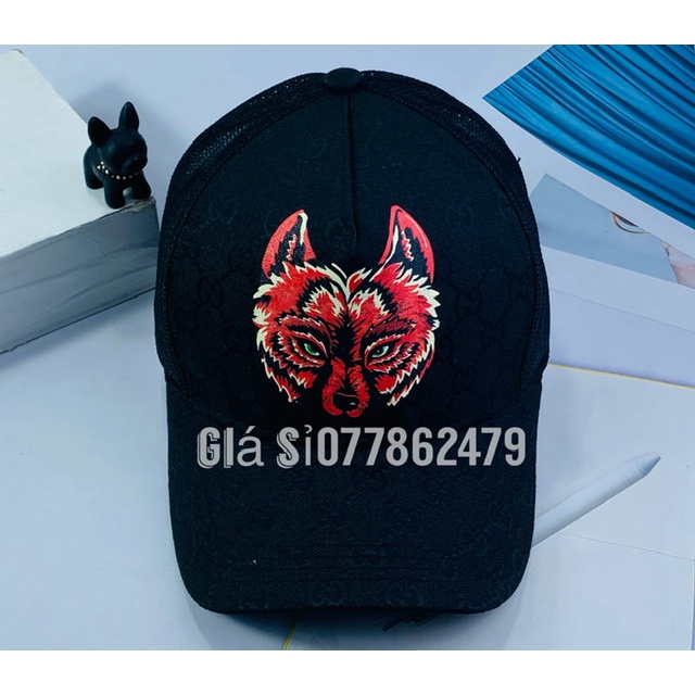 nón - Mũ lưỡi trai gusssssi sói đỏ phối lưới thể thao unisex thời trang